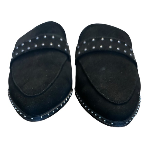 Aldo Stud Keeper Mules Womens Size 6 Slip on Slide Loafer Black Suede Flat - Picture 4 of 9